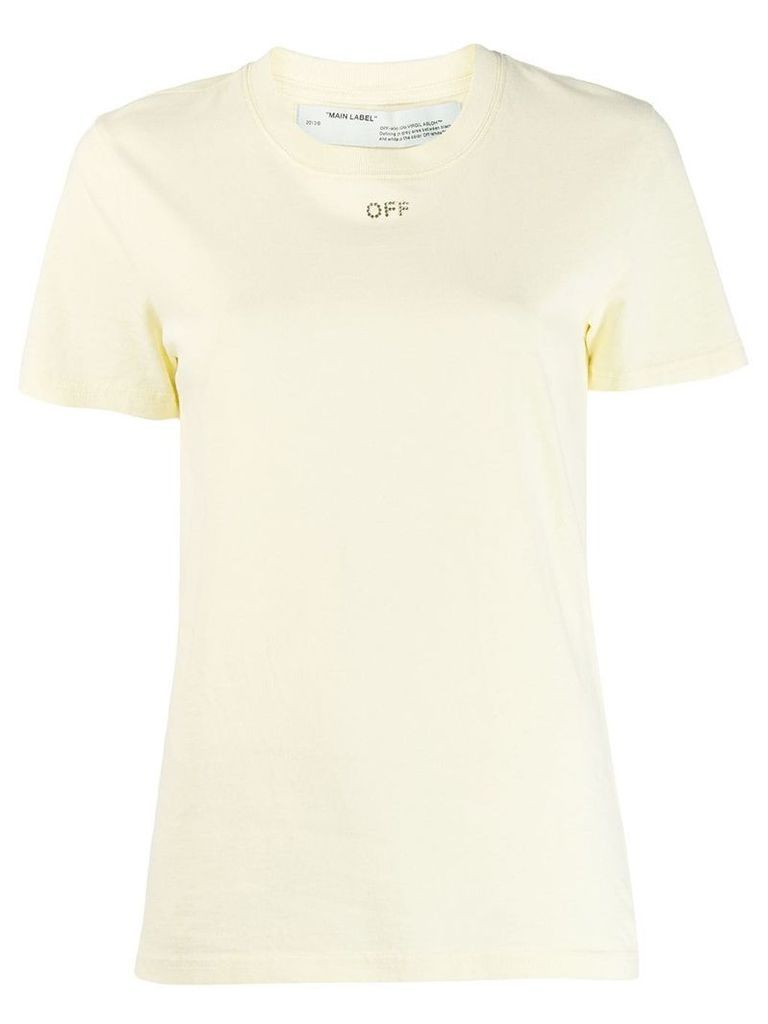 Off-White glass embellished logo T-shirt - Yellow