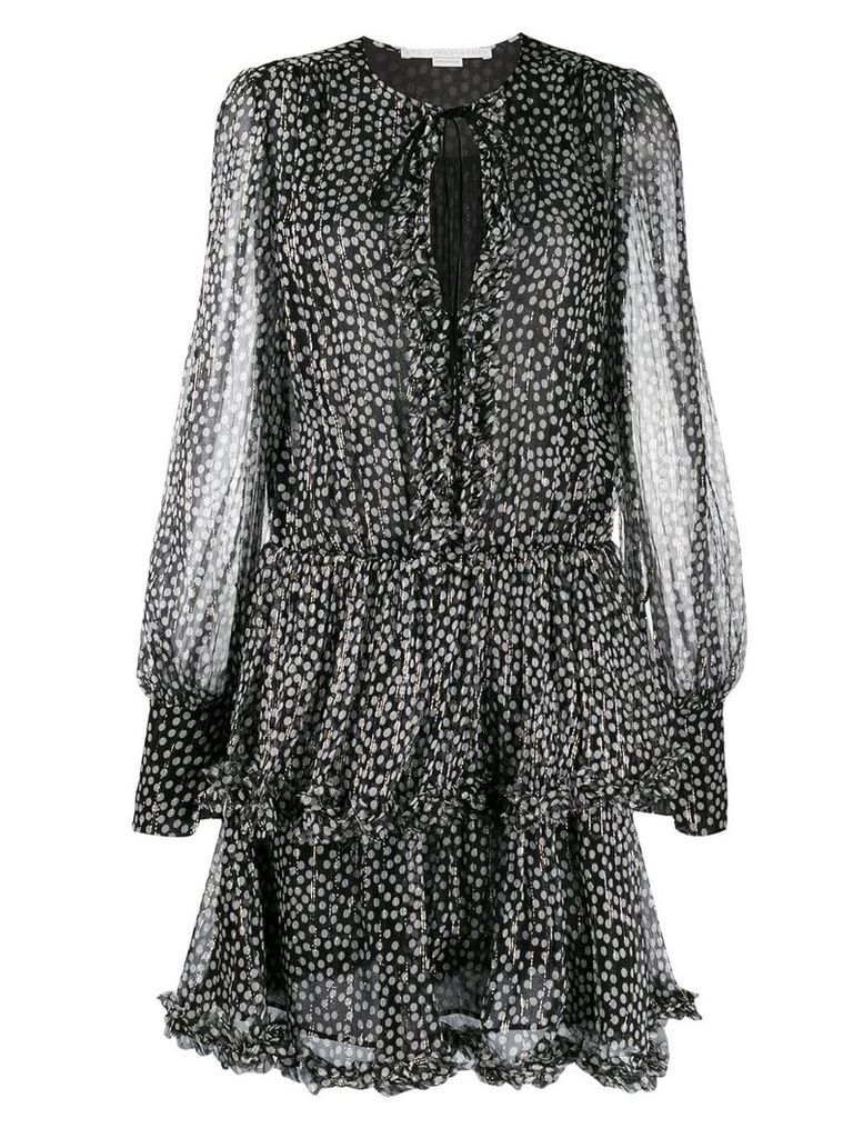 Stella McCartney frilled polka-dot print dress - Black