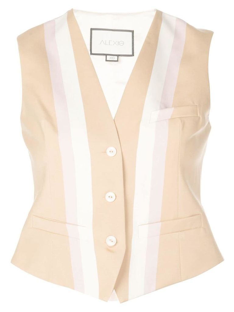 Alexis fitted striped vest - Brown