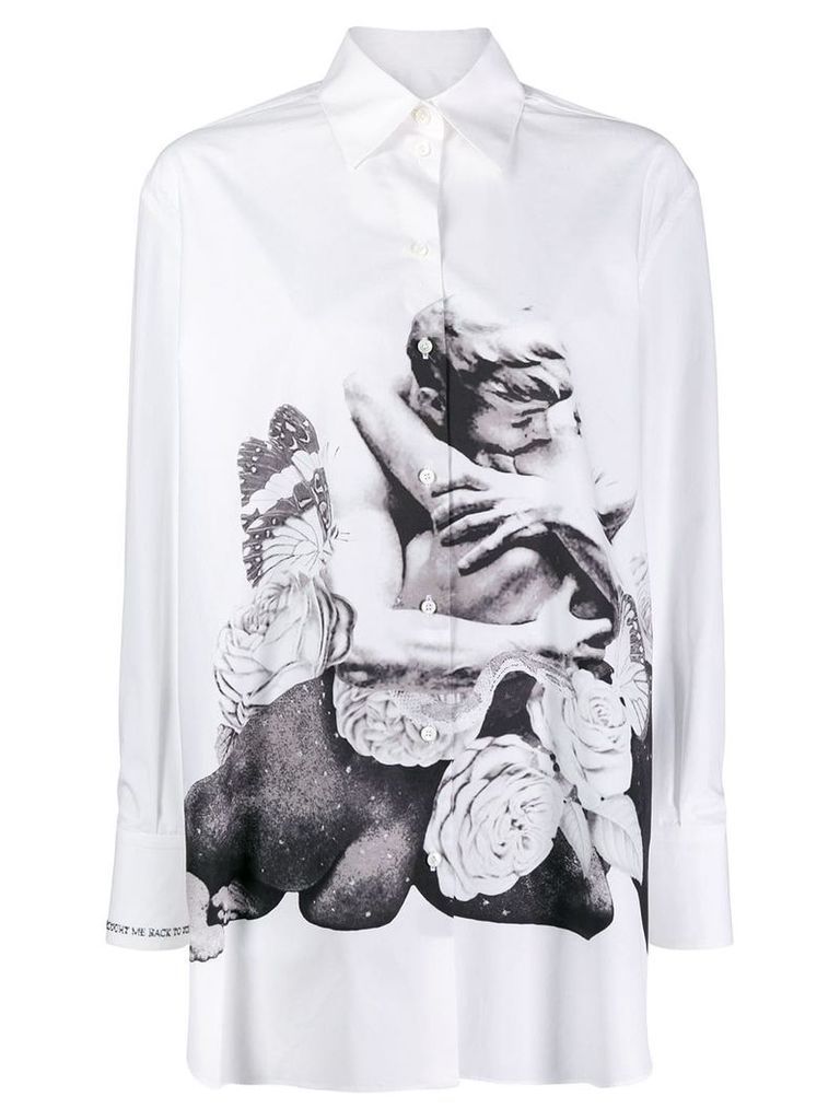 Valentino rose kiss print shirt - White