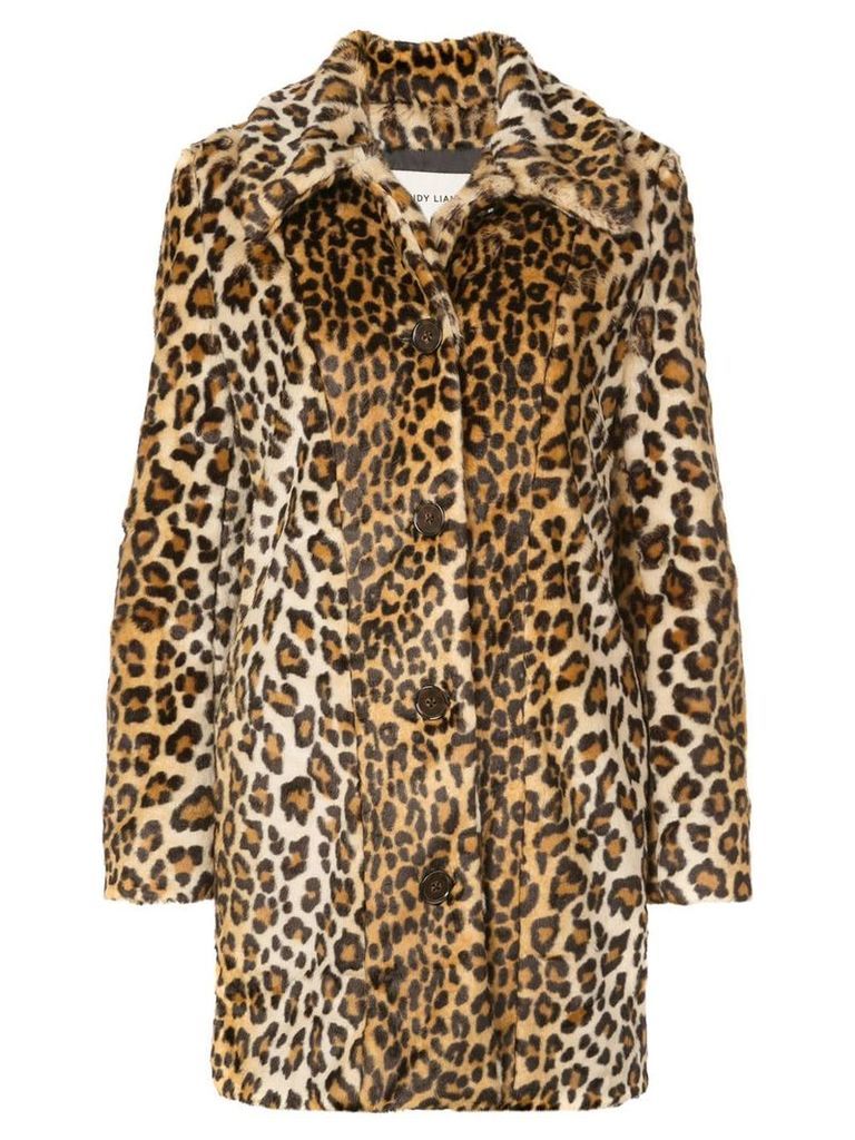 Sandy Liang Leopard print faux fur coat - Brown