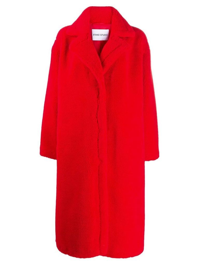 STAND STUDIO oversized single-breasted coat - Red