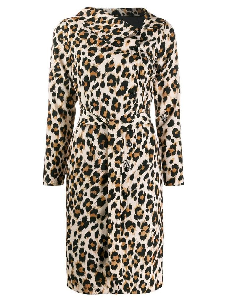 Boutique Moschino leopard print midi dress - NEUTRALS