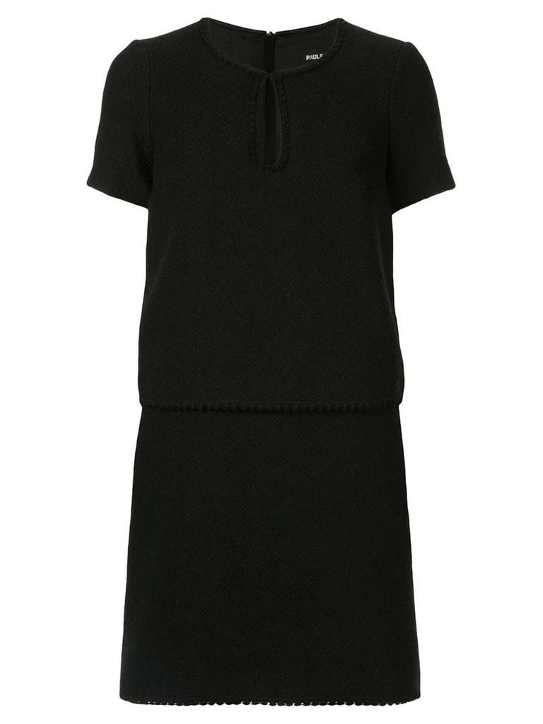 Paule Ka short-sleeved shift dress - Black