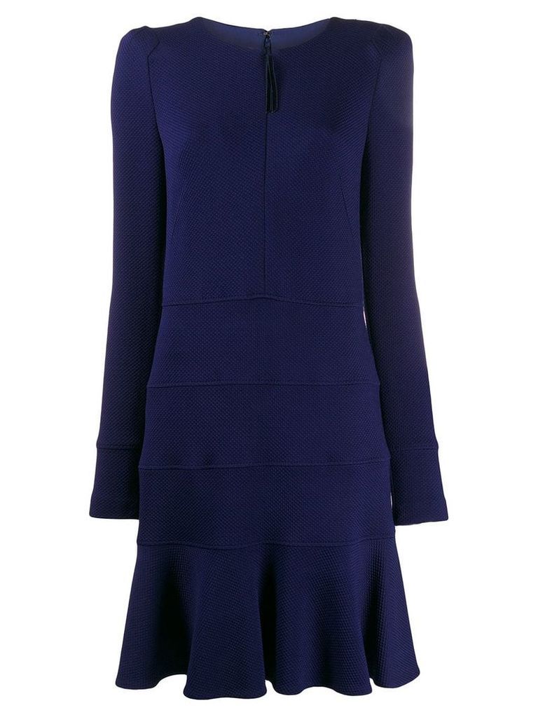 Talbot Runhof fitted pleated dress - Blue