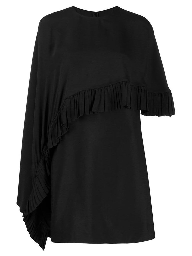 Valentino asymmetric poncho-style short dress - Black