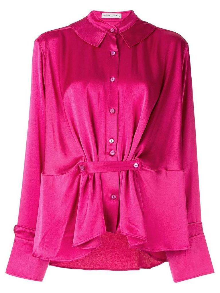 Palmer//Harding satin gathered blouse - PINK