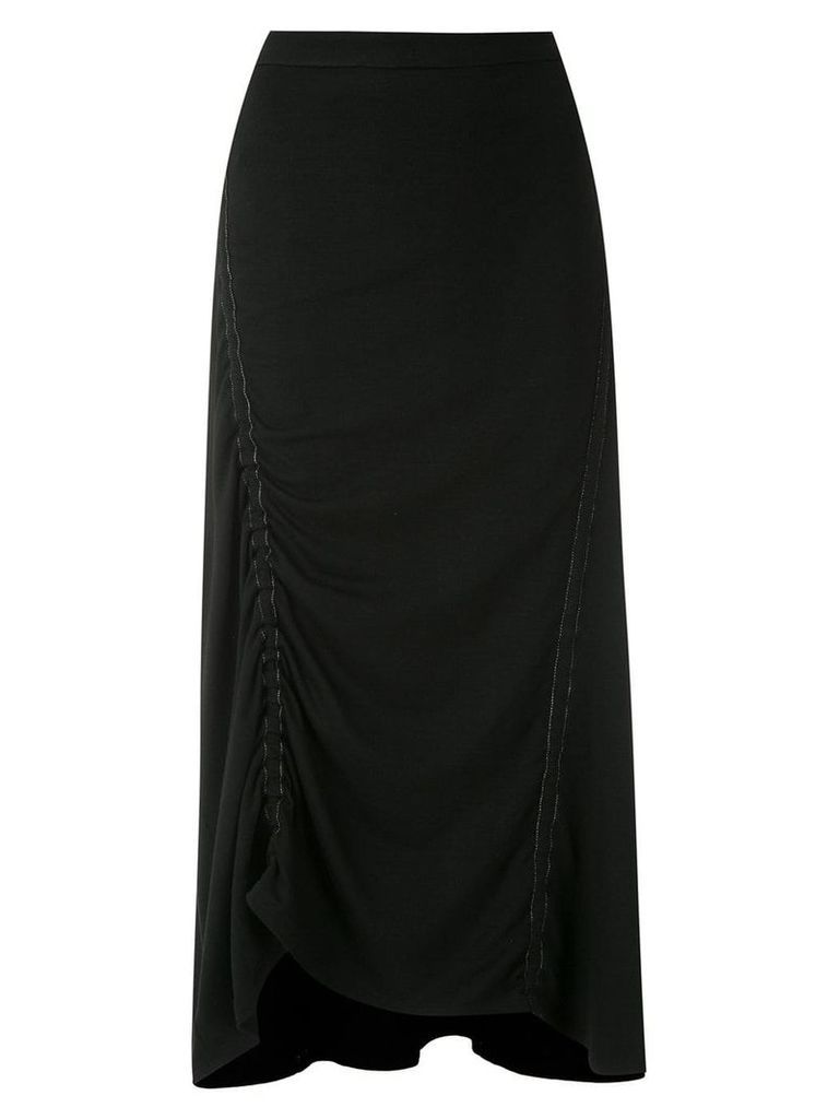 Uma Raquel Davidowicz Mel gathering detail asymmetric skirt - Black