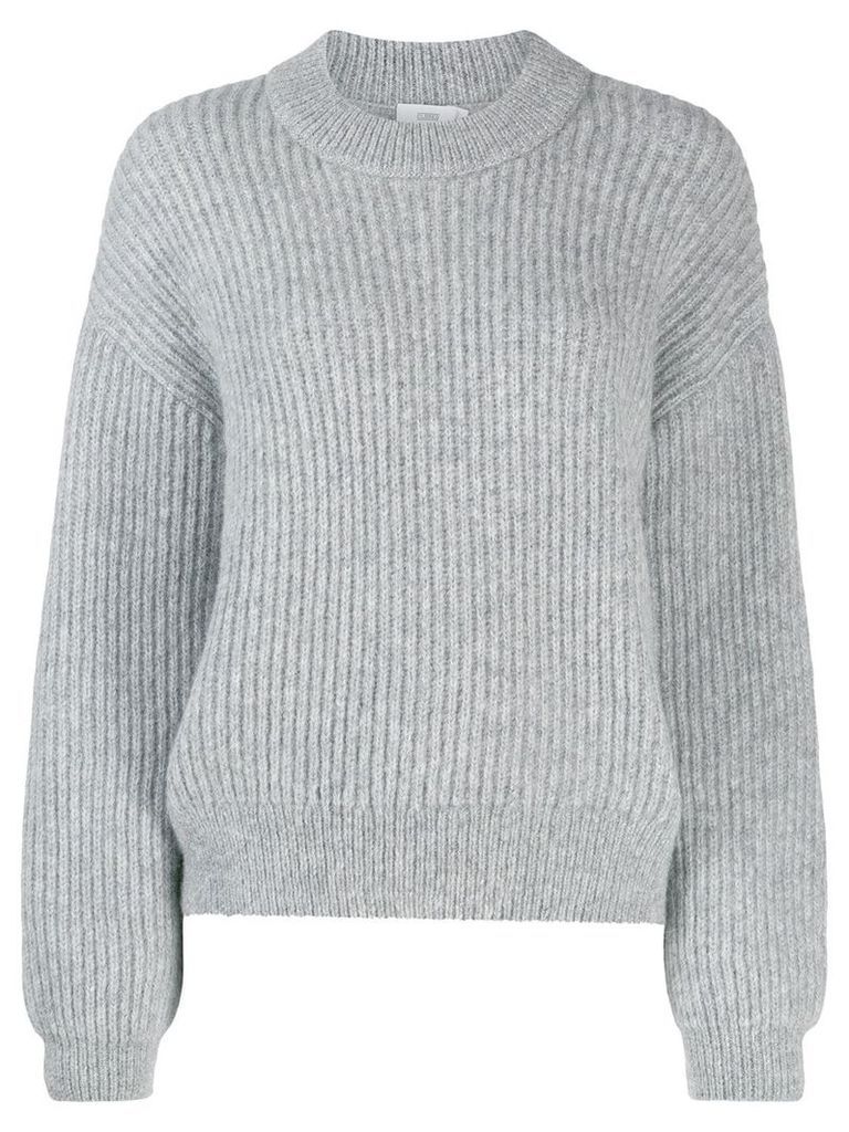 Closed ribbed knit jumper - Grey
