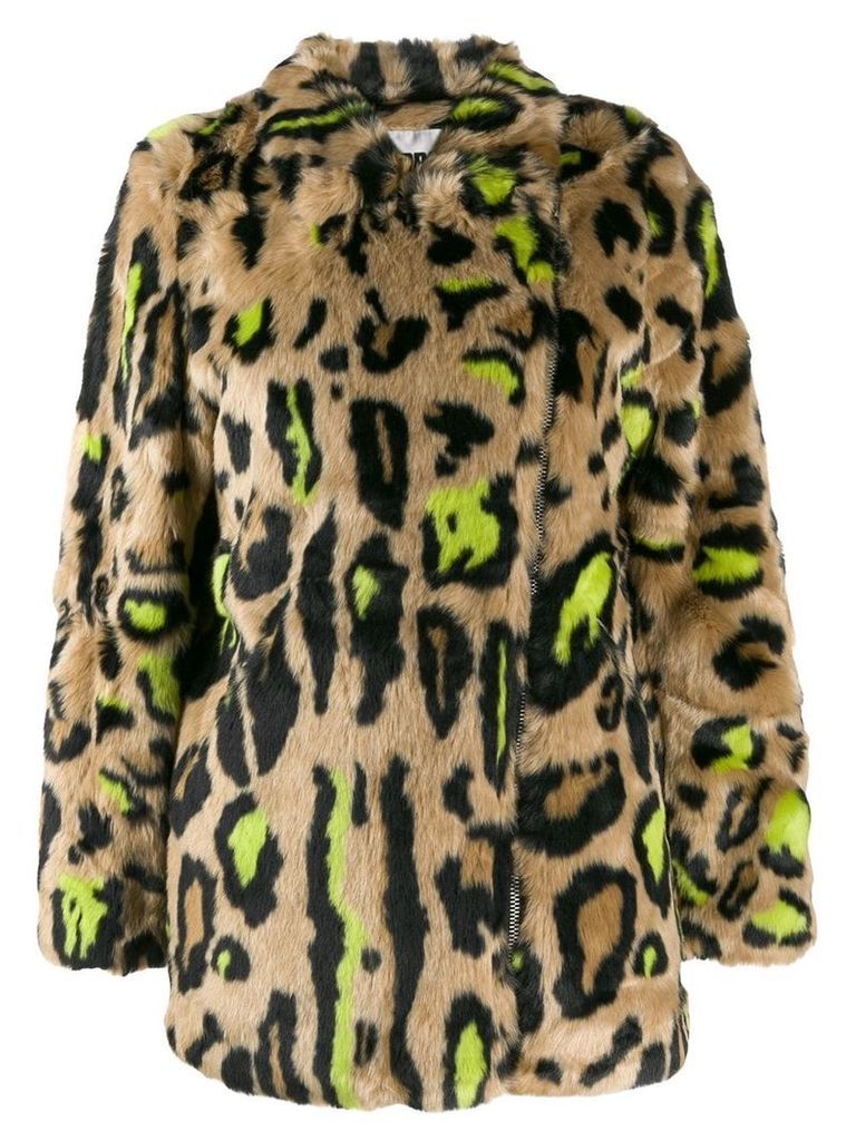 Apparis faux-fur leopard coat - NEUTRALS