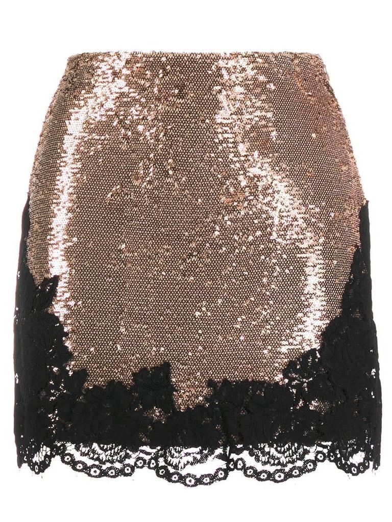 Philosophy Di Lorenzo Serafini lace-detail mini skirt - GOLD
