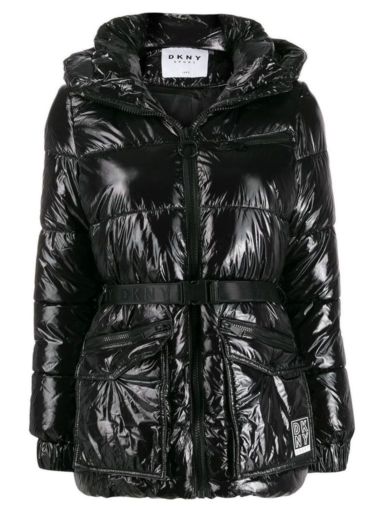 DKNY belted puffer jacket - Black