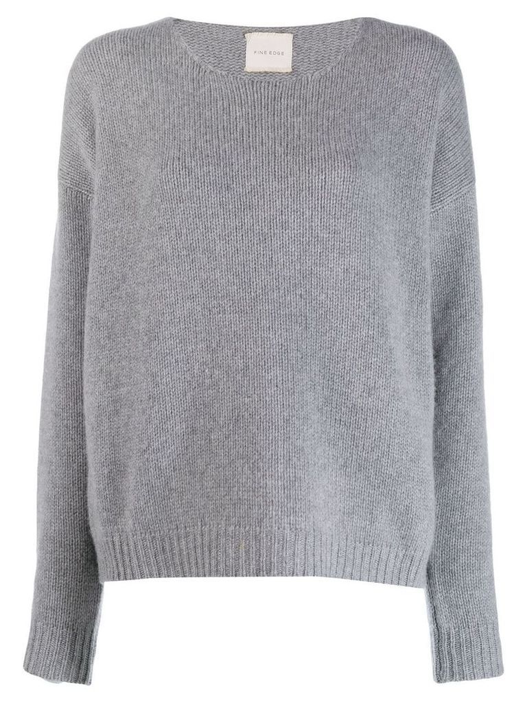 Fine Edge boyfriend crew neck sweater - Grey