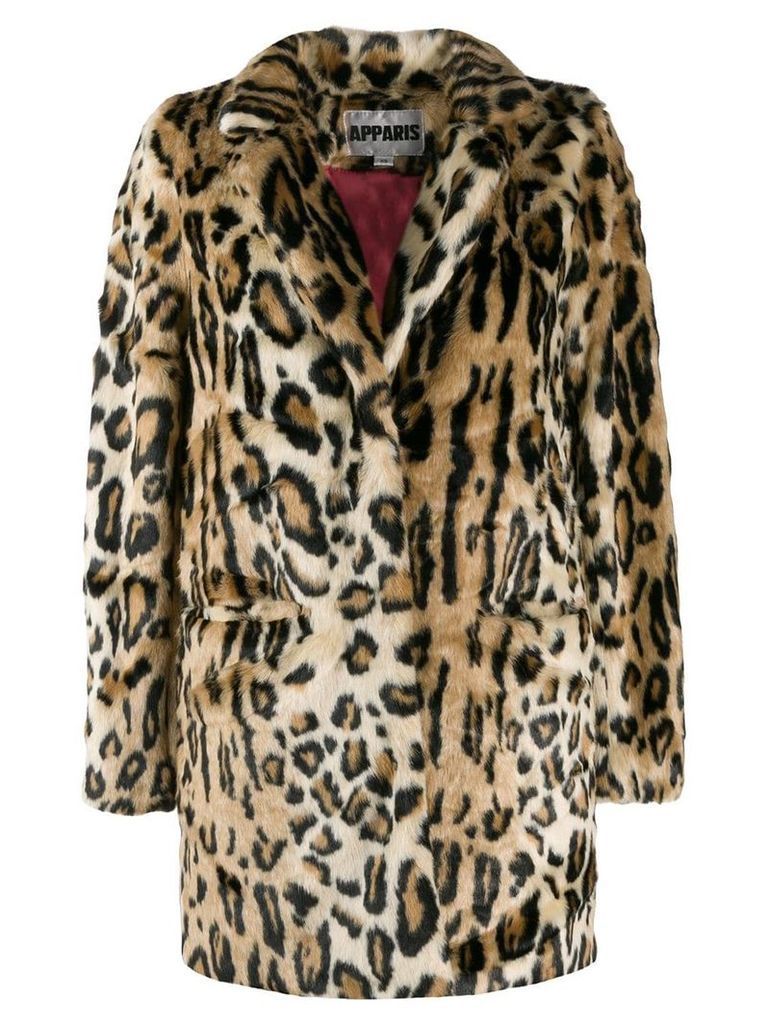 Apparis faux-fur leopard coat - Neutrals