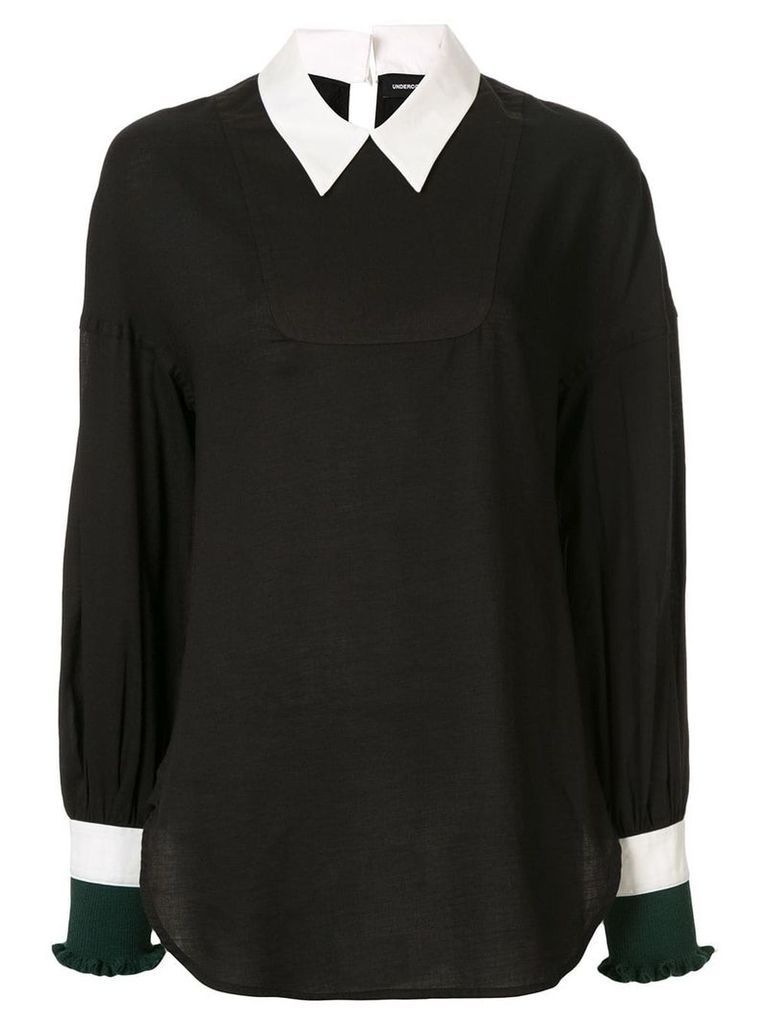 Undercover contrast collar blouse - Black