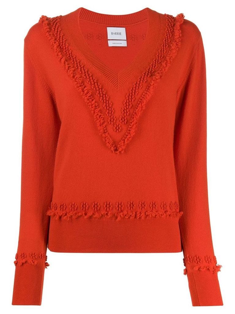 Barrie raised knit jumper - Red