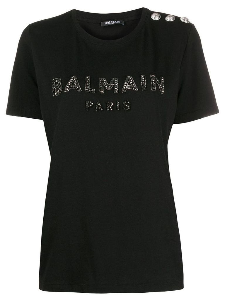 Balmain embellished logo T-shirt - Black