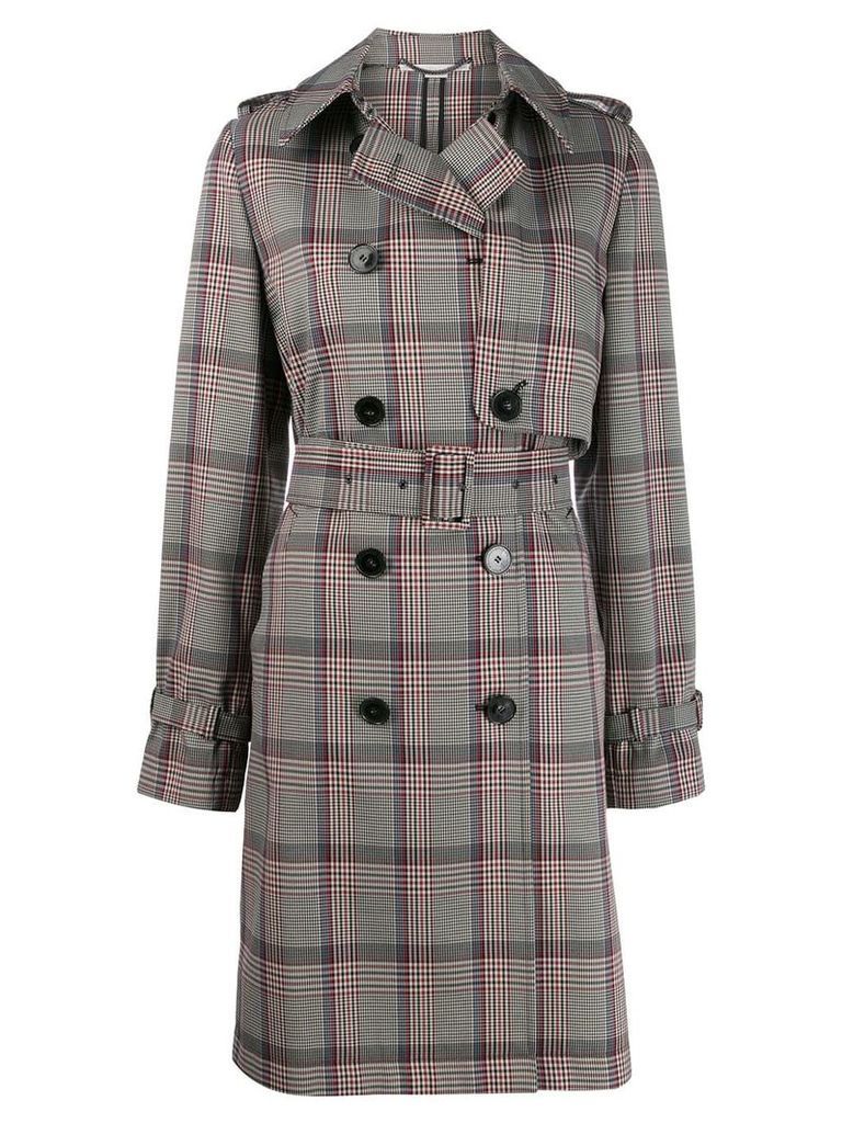 Stella McCartney checked double-breasted belted trench - NEUTRALS
