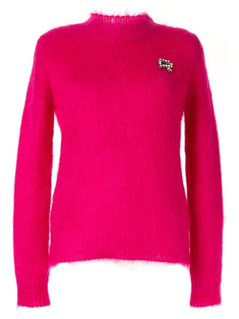 Rochas embellished knitted jumper - PINK