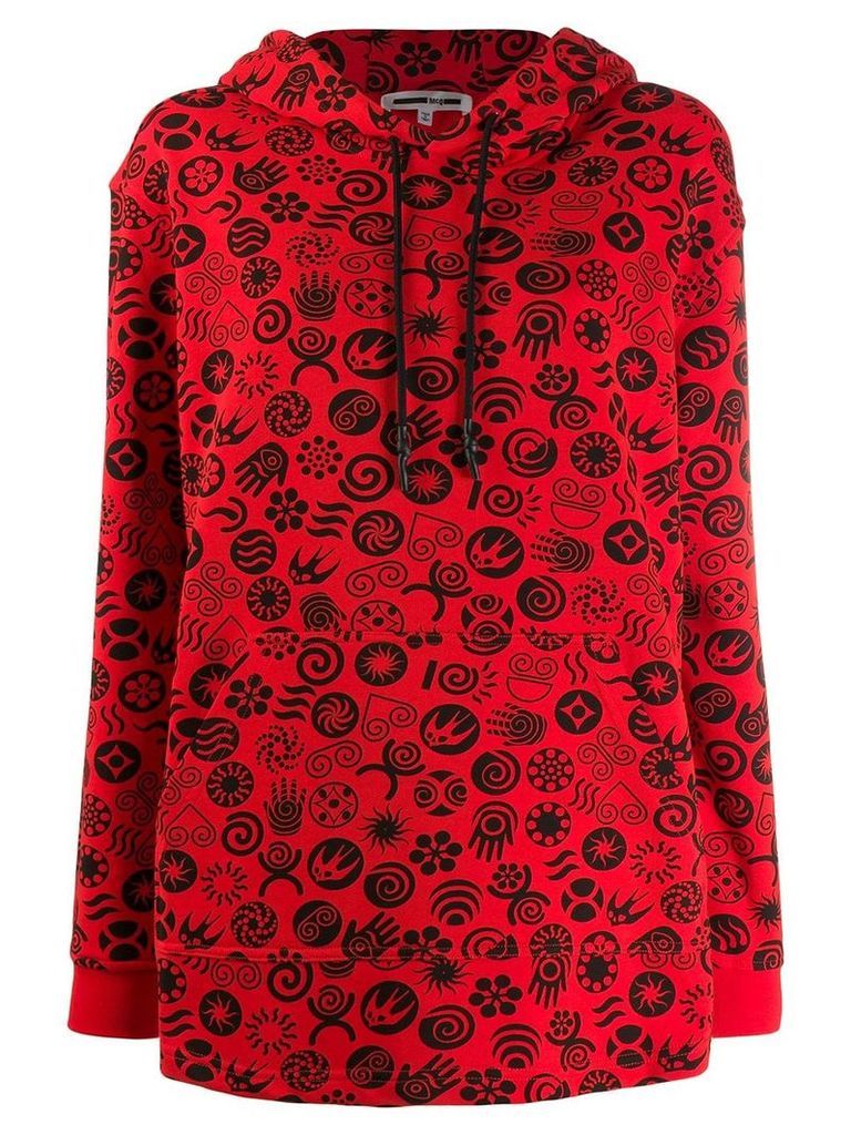 McQ Alexander McQueen graphic print hoodie - Red