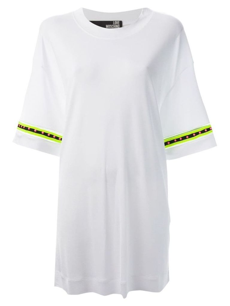 Love Moschino embellished sleeve shift dress - White
