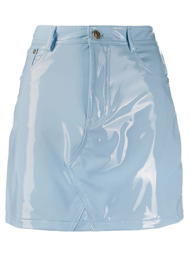 Chiara Ferragni vinyl fitted mini skirt - Blue