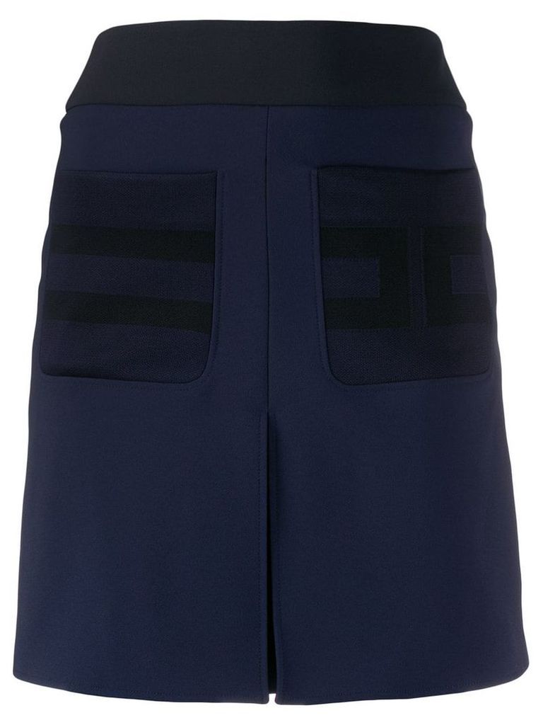 Elisabetta Franchi patch pocket mini skirt - Blue