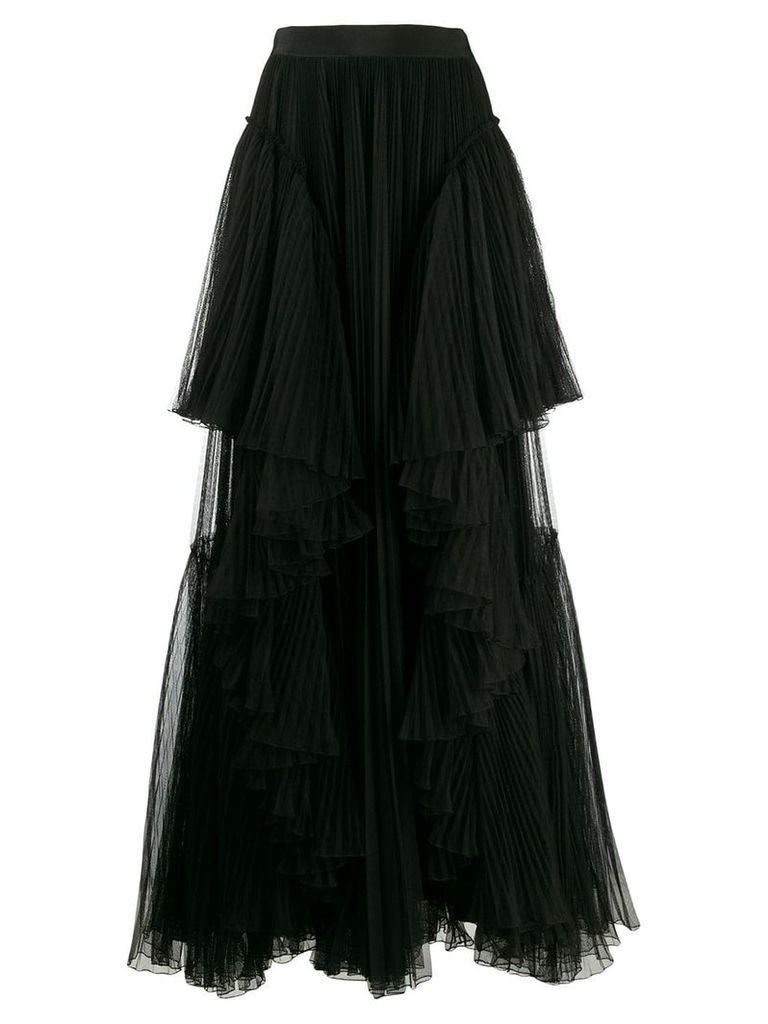 Alberta Ferretti ruffled trim skirt - Black