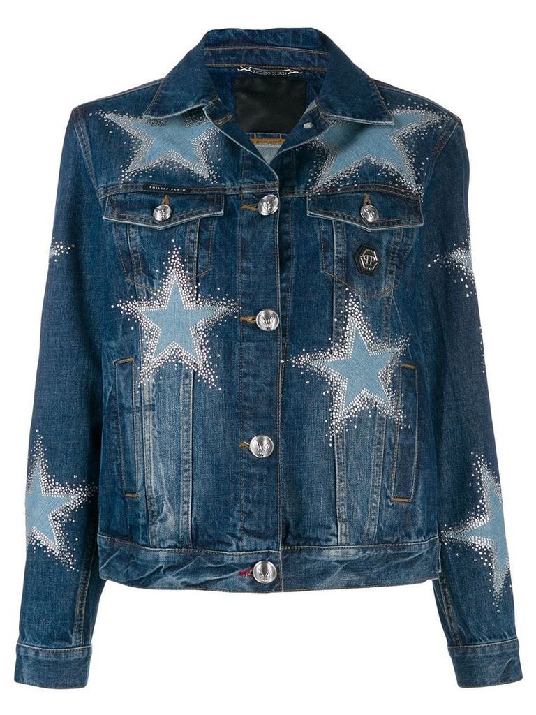 Philipp Plein Crystal Star denim jacket - Blue