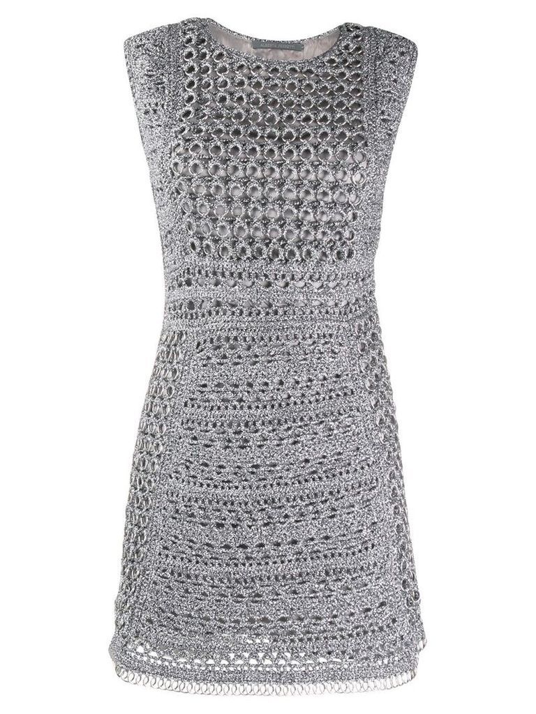 Alberta Ferretti knitted mini dress - Grey