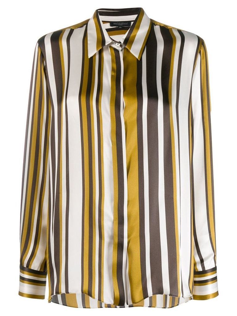 Antonelli striped silk shirt - Yellow