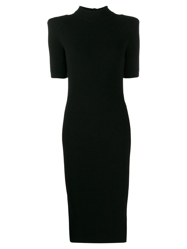 Balmain knitted embossed button dress - Black