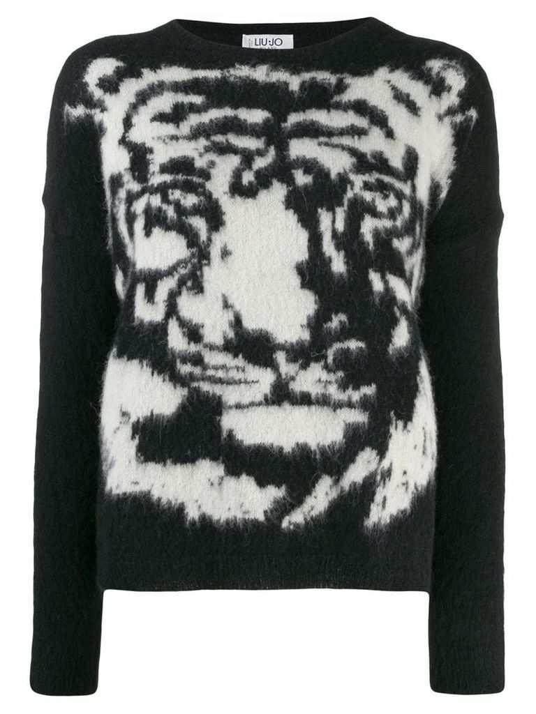LIU JO Tiger knit jumper - Black