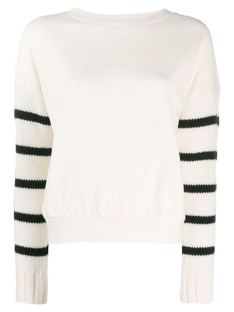 Semicouture knitted sleeve sweatshirt - White