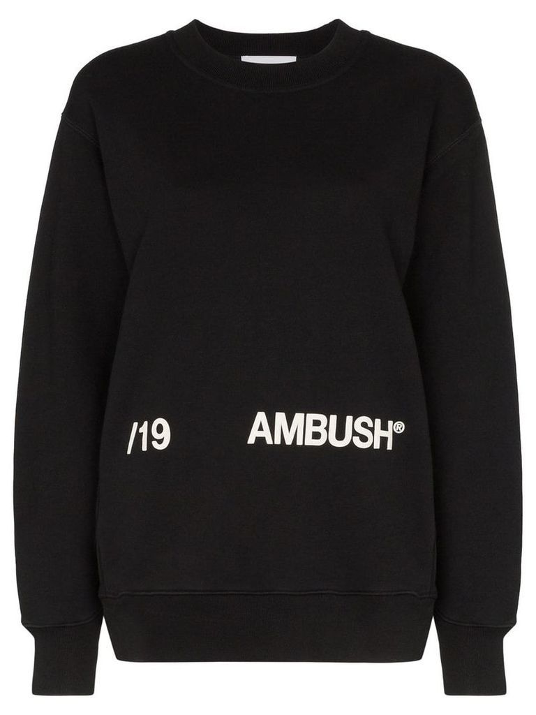 AMBUSH logo print cotton sweatshirt - Black