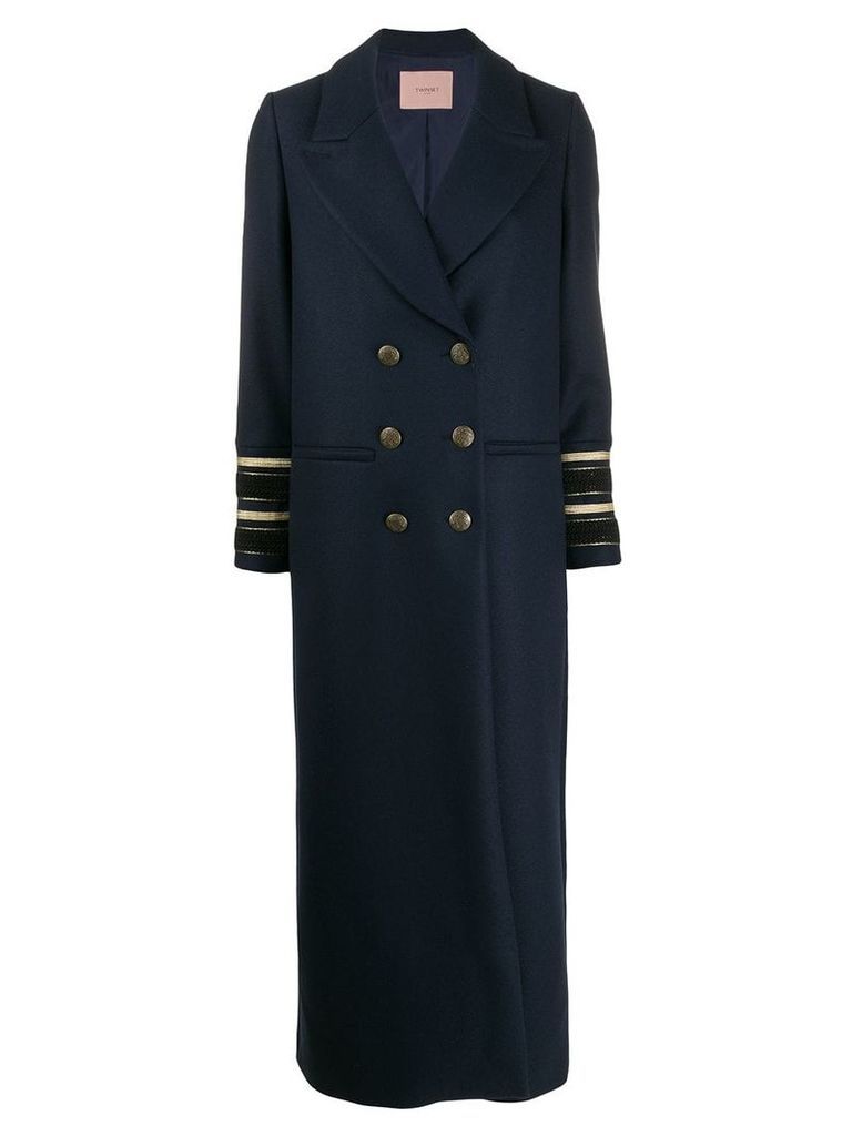 Twin-Set long double breasted coat - Blue