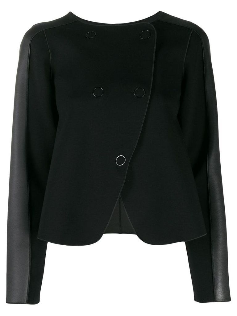 Emporio Armani panelled double-breasted coat - Black