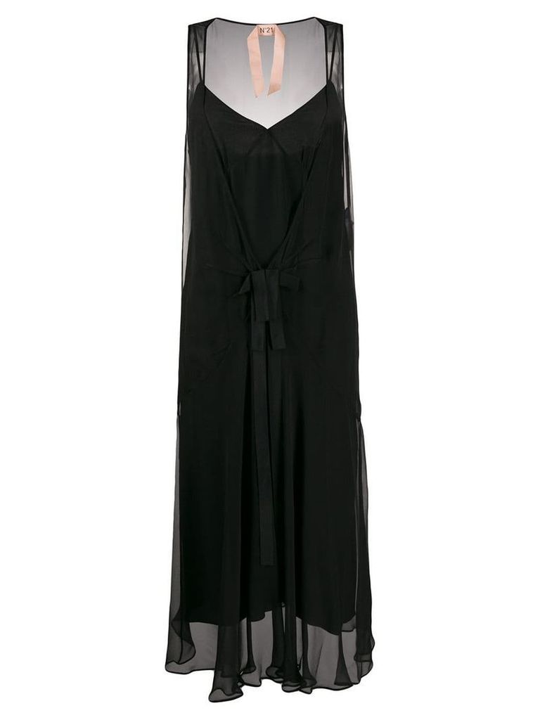 Nº21 sheer overlay dress - Black