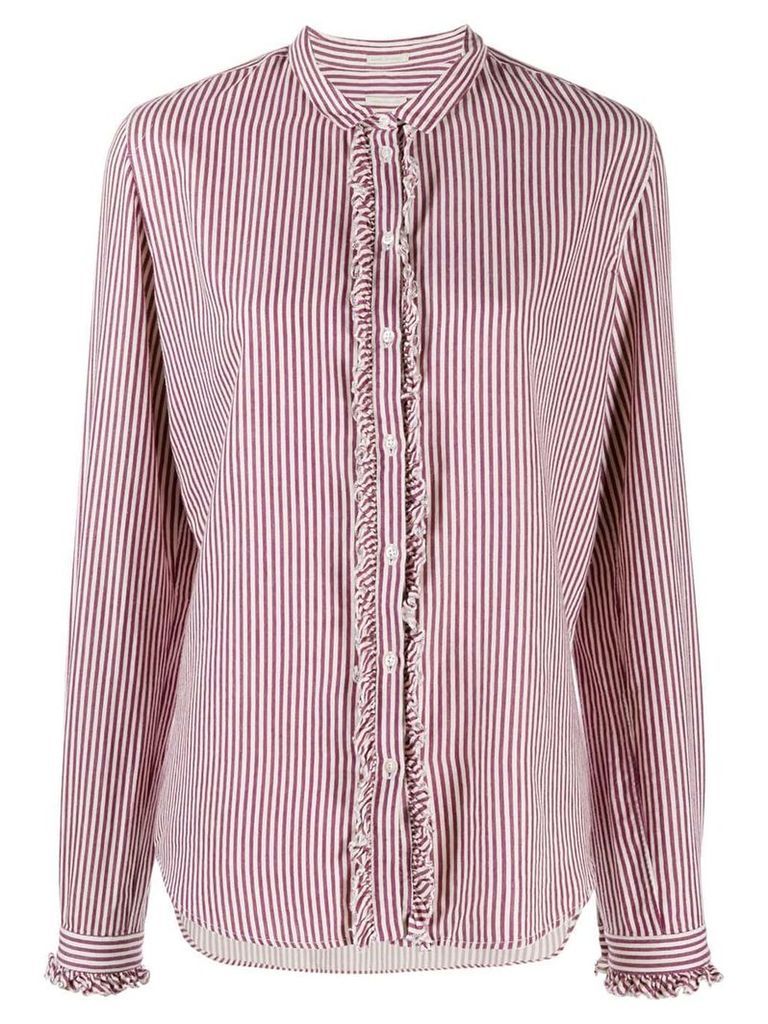 Massimo Alba striped collarless shirt - PINK