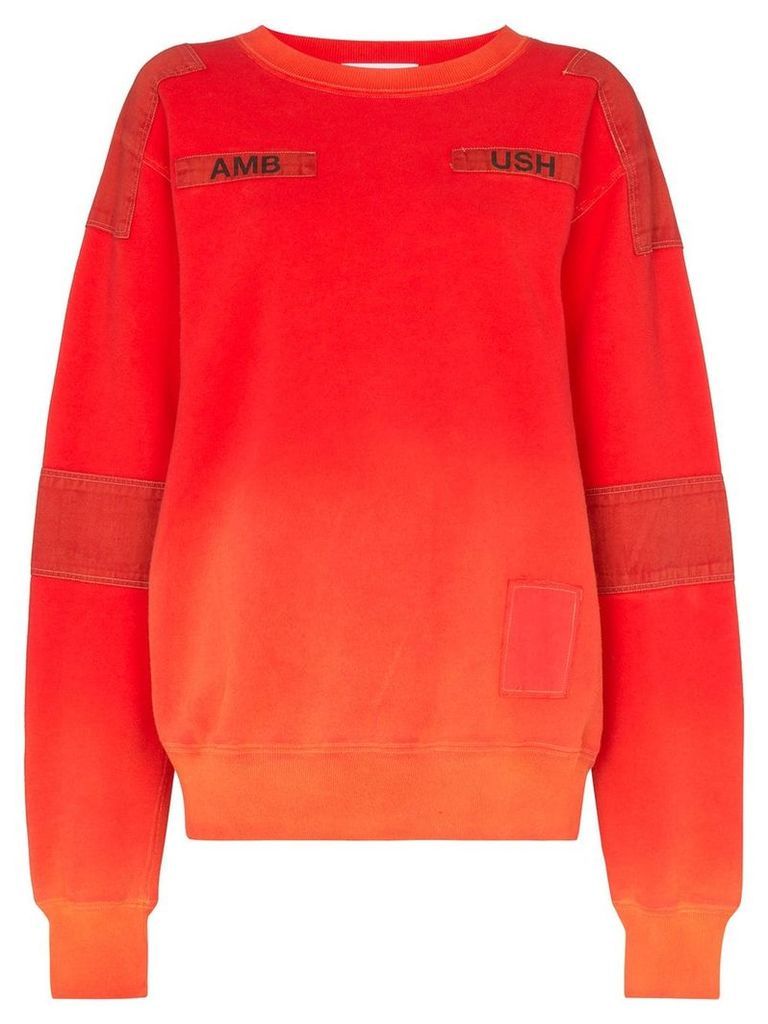 AMBUSH bleach patchwork sweatshirt - ORANGE