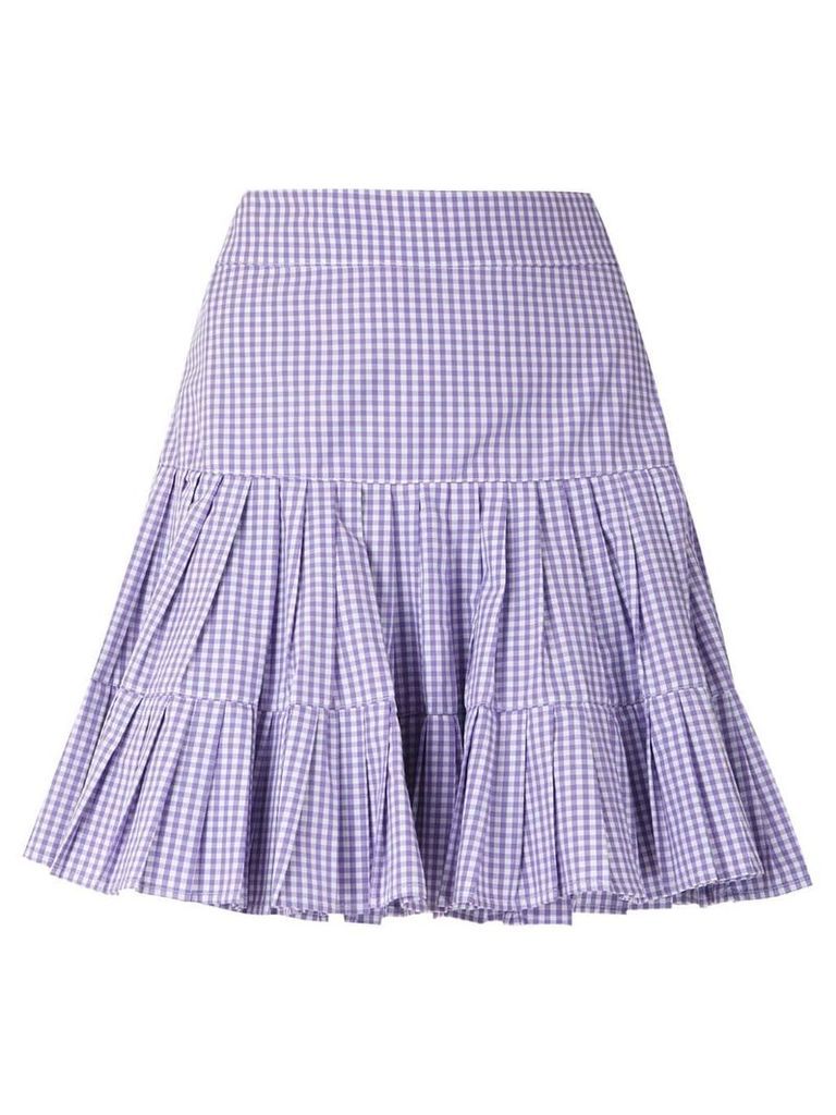 Andrea Bogosian check Paris ruffle skirt - Blue