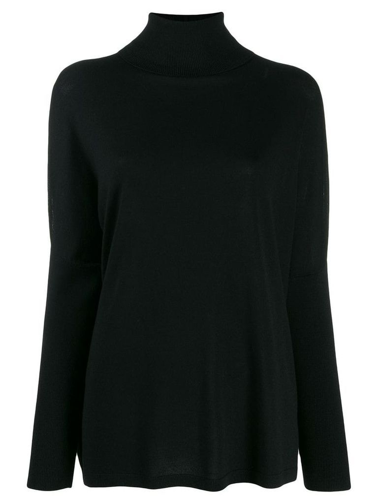 Allude ribbed roll neck jumper - Black