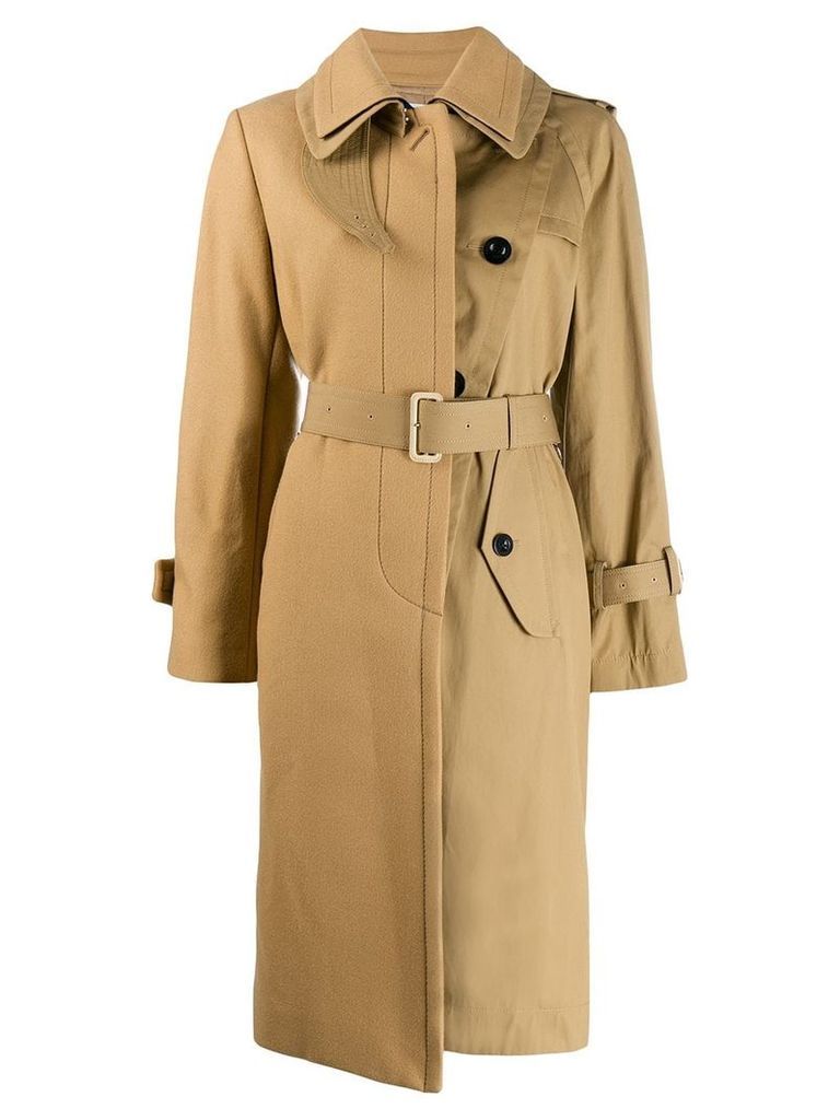 Sacai belted trench coat - NEUTRALS
