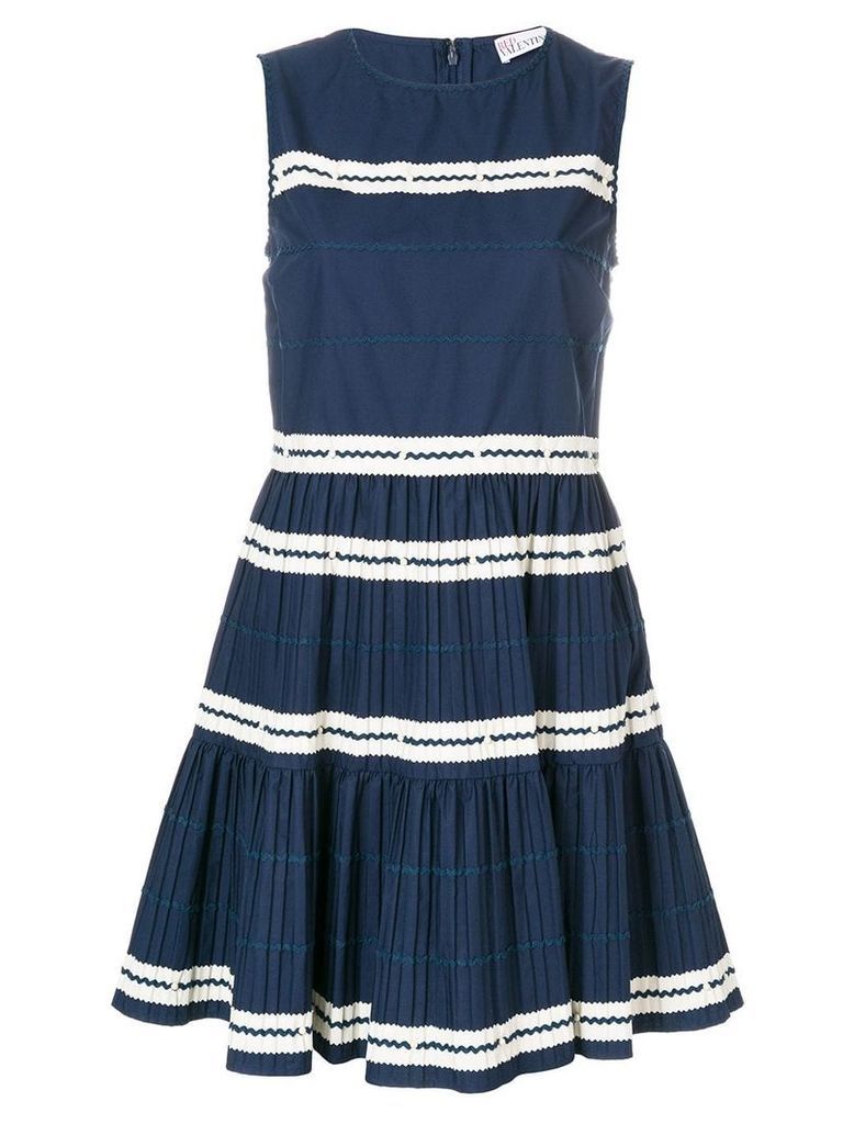 Red Valentino wave stripe pattern dress - Blue