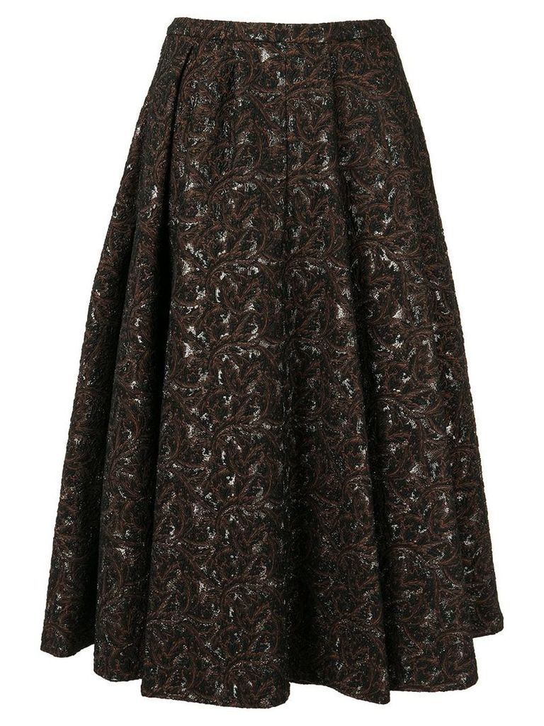 Rochas flared patterned skirt - Black