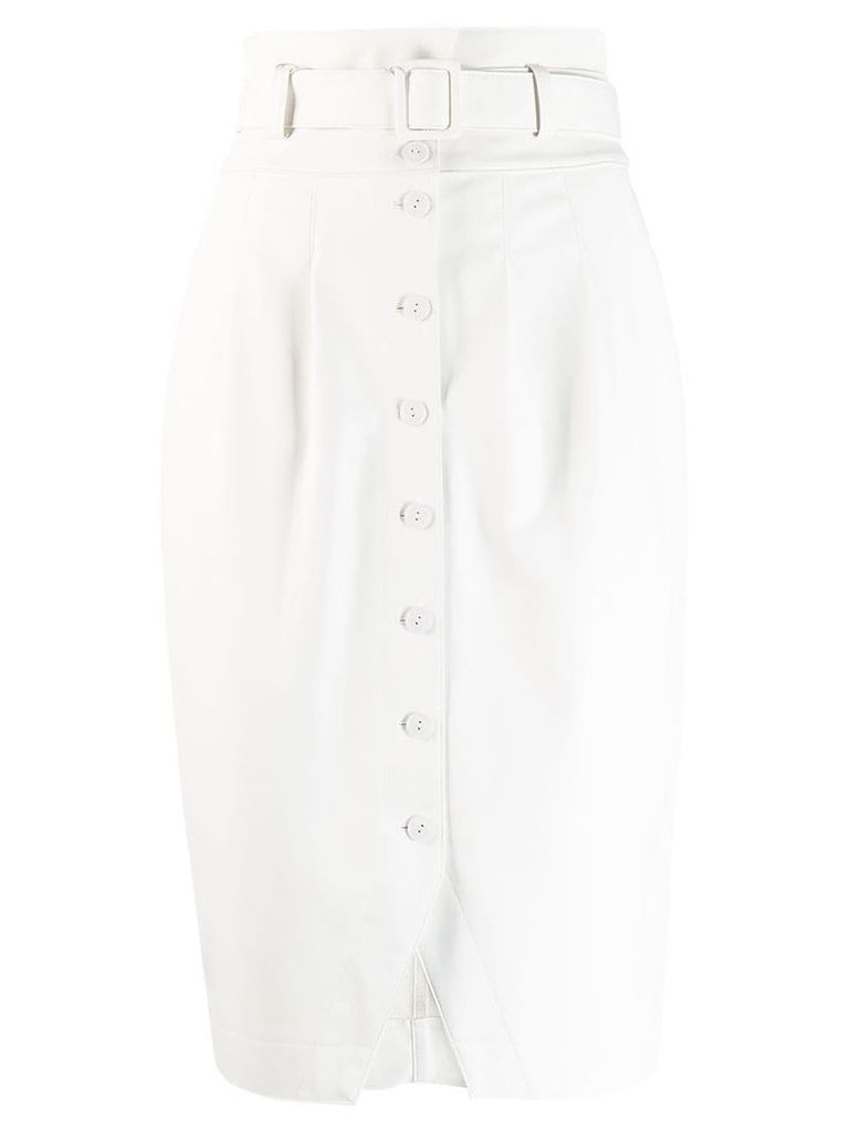 Patrizia Pepe leather-style pencil skirt - White
