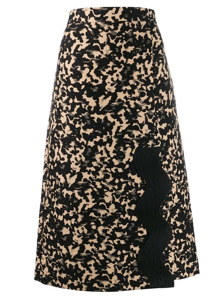 Ports 1961 patterned A-line skirt - Black