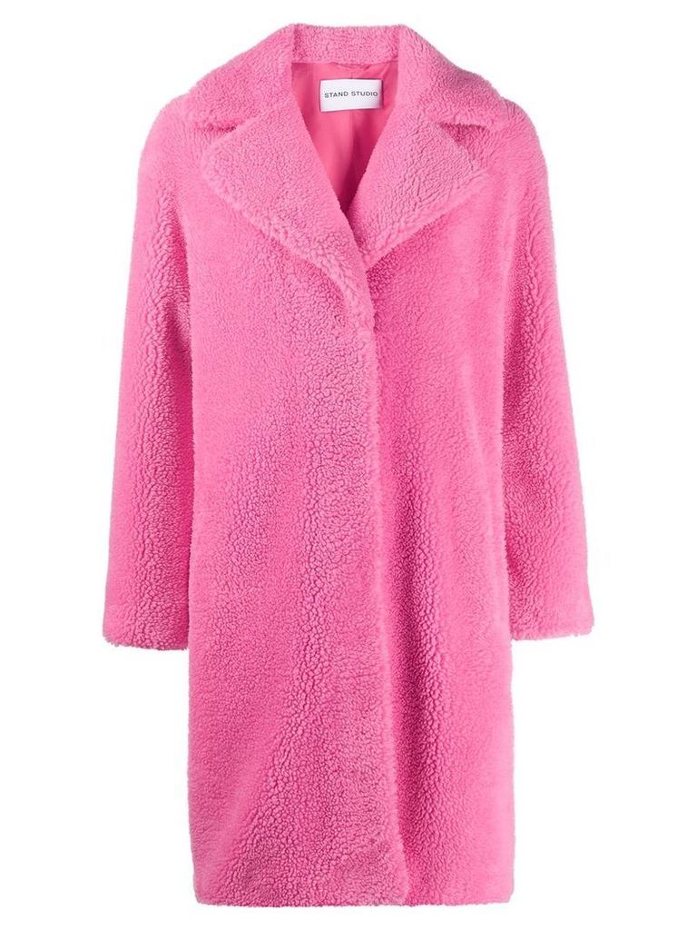 STAND STUDIO concealed front fastening coat - PINK