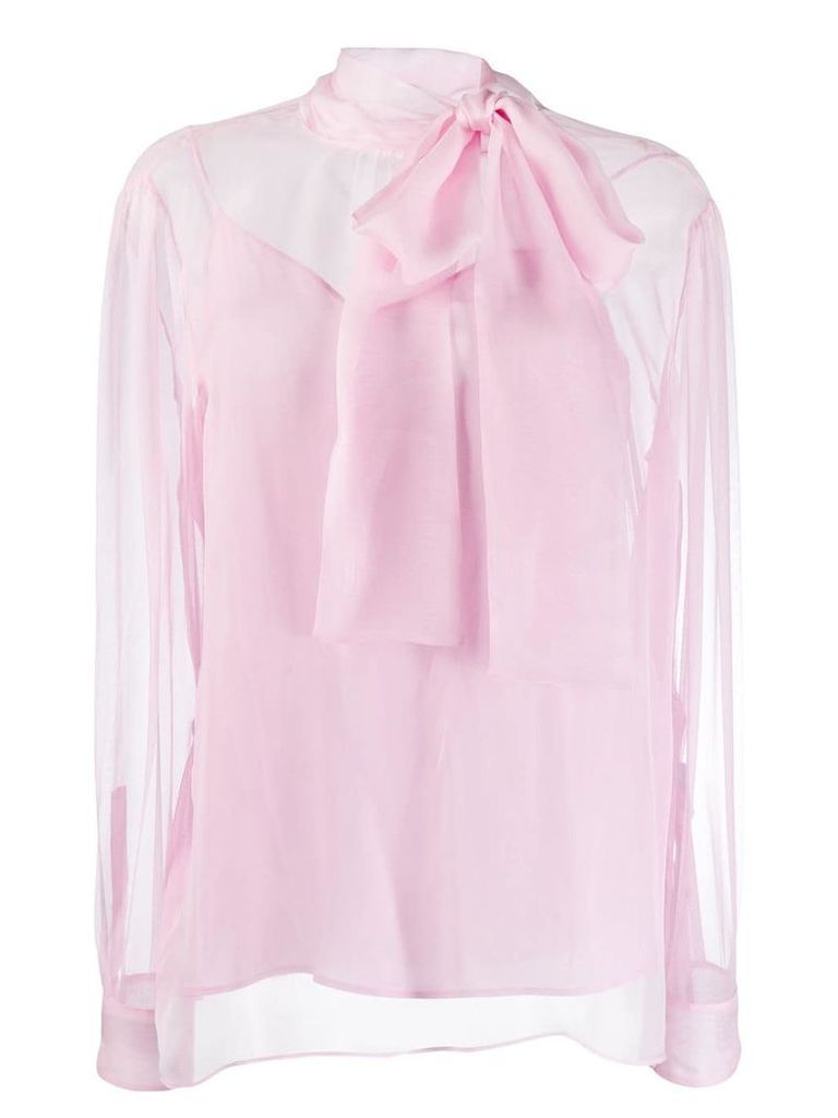 Valentino sheer pussy bow blouse - PINK