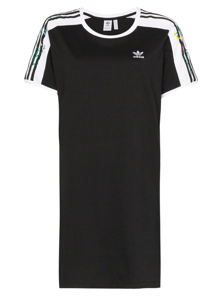 adidas Three Stripe logo T-shirt mini dress - Black